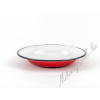  Piros zománcozott lapostányér 22 cm