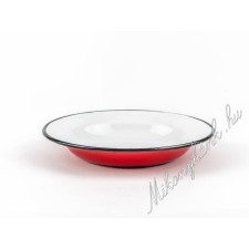  Piros zománcozott lapostányér 22 cm konyhai eszköz