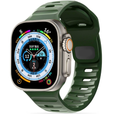 Pixato Apple Watch 4-6, SE, SE (2022) (38 / 40 mm) / Watch 7-9 (41 mm), szilikon pótszíj, állítható, TP IconBand Line, sötétzöld okosóra kellék