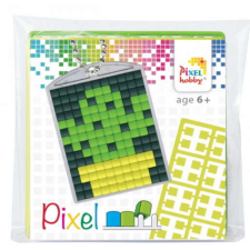 Pixel kulcstartókészítő szett 1 kulcstartó alaplappal, 3 színnel, kaktusz kreatív és készségfejlesztő