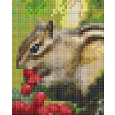  Pixel szett 1 normál alaplappal, színekkel, csíkos mókus (801236) kreatív és készségfejlesztő