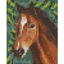  Pixel szett 1 normál alaplappal, színekkel, ló (801318) kreatív és készségfejlesztő