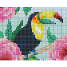 Pixel szett 1 normál alaplappal, színekkel, tukán (801409) kreatív és készségfejlesztő