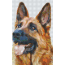 Pixel szett 2 normál alaplappal, színekkel, kutya, németjuhász (802093) kreatív és készségfejlesztő