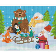 Pixel szett 4 normál alaplappal, színekkel, télapó és barátai (804424) kreatív és készségfejlesztő