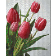 Pixel szett 4 normál alaplappal, színekkel, tulipánok (804015) kreatív és készségfejlesztő