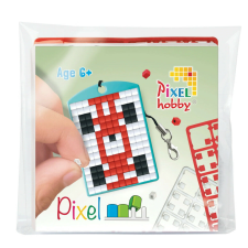 Pixelhobby 23112 Kulcstartó szett (színes kulcstartó alaplap + 3 szín) új Versenyautó kreatív és készségfejlesztő