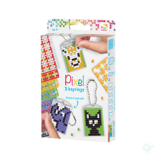 Pixelhobby Pixel Kulcstartó szett - állatok (3 kulcstartó alaplap + 8 szín) kulcstartó