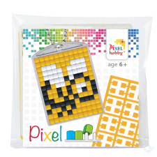 Pixelhobby Pixel Kulcstartó szett (kulcstartó alaplap + 3 szín) - Méhecske kreatív és készségfejlesztő