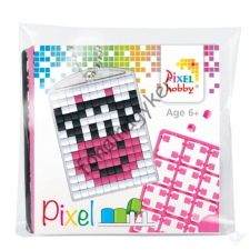 Pixelhobby Pixel Kulcstartó szett (kulcstartó alaplap + 3 szín) - Mosolygó boci kreatív és készségfejlesztő