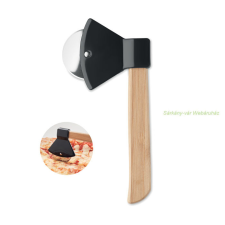Pizzavágó nyéllel, 22 x 10 x 2cm tányér és evőeszköz