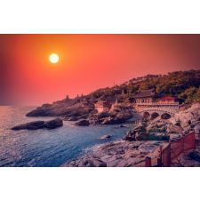  Plaja70 öntapadós tapéta halántékkal naplementekor, 250 x 150 cm tapéta, díszléc és más dekoráció