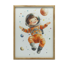 PLAKÁT FALKERETHEZ SPACEMAN GOLDEN ALUMÍNIUM 50x70 CM grafika, keretezett kép