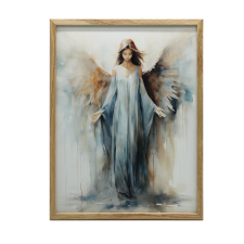 PLAKÁT FALRA ARANY KERETBEN EGY KÉK ANGYAL SZELLEMI VARÁJA 40x50 grafika, keretezett kép