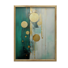 PLAKÁT FALRA ARANY KERETBEN, ÖSSZETÉTEL ZÖLD 50x70 CM grafika, keretezett kép
