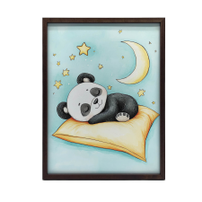 PLAKÁT FALRA ARANY KERETBEN, PANDA'S DREAM, NARANCS 30x40 CM grafika, keretezett kép