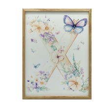 PLAKÁT FALRA ARANY KERETBEN VIRÁGOS X 30x40 CM MATTE grafika, keretezett kép