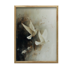 PLAKÁT KERET FALI GALMBOKHOZ BENYOMÁSOK SÖTÉTBARNA 50x70 CM grafika, keretezett kép