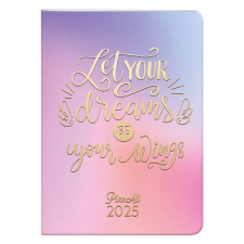 Planall Zsebnaptár PLANALL Wings B/6 heti álló fehér lapos aranyozott 2025. naptár, kalendárium