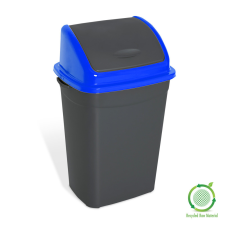 Planet Billenőfedeles szemetes kuka, műanyag, antracit/kék, 50 literes szemetes