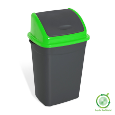 Planet Billenőfedeles szemetes kuka, műanyag, antracit/zöld, 50 literes szemetes