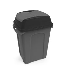 Planet Hippo Billenős Szelektív hulladékgyűjtő szemetes, műanyag, antracit/fekete, 25L szemetes