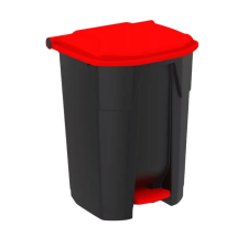 Planet Pedálos szelektív hulladékgyűjtő szemetes Fekete-Piros 50L szemetes