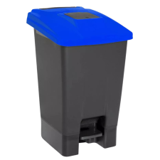 Planet Pedálos szelektív hulladékgyűjtő szemetes nyomófedeles nyílással Antracit-Kék 100L szemetes