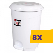 Planet Pedálos szemetes, műanyag, fehér, kivehető vödörrel 12L (Karton - 8 db) szemetes