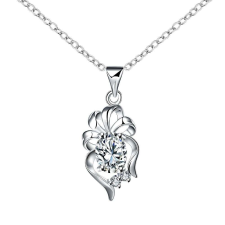  Platinával bevont elegáns masnis nyaklánc CZ kristályokkal (1632.) nyaklánc