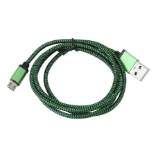 Platinet micro USB to USB fabric braided cable 1m Green PUCFB1G kábel és adapter
