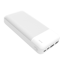 Platinet Power Bank hordozható töltő 20000mAh, 2 USB, 5V/2.1A, fehér power bank