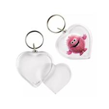 Playbox : Átlátszó szív alakú kulcstartó 5cm-es átmérő 1db játékfigura