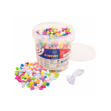 Playbox : színes fűzhető gyöngyök vödörben 1200db kreatív és készségfejlesztő