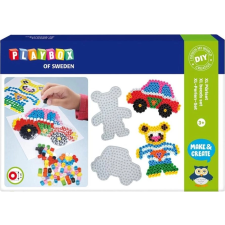  Playbox vasalható gyöngykészlet autó és maci XL 600 darab kreatív és készségfejlesztő