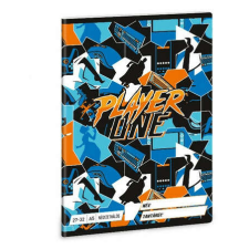 Player One tűzött füzet A/5, 32 lap kockás füzet
