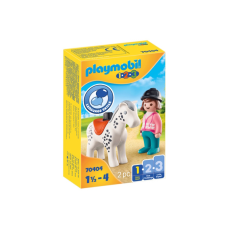 Playmobil 1.2.3 - Lovasnő lóval játékszett playmobil