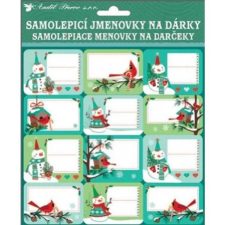 PLUS LINE Hóember mintás ajándékkísérő matrica, 18 x 18 cm - 24 db-os ajándéktasak
