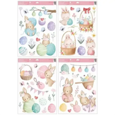 Plus Line Kft Húsvéti nyuszi mintás ablakmatrica - 35 x 50 cm party kellék