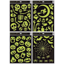 PLUS LINE Sötétben világító Halloween mintás ablakmatrica, 30 x 42 cm - többféle party kellék