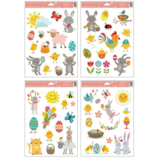 PLUS LINE Vidám húsvéti nyuszi mintájú ablakmatrica - 30 x 20 cm, többféle party kellék