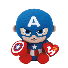 PLUS TY 15CM-ES BEANIE BABIES MARVEL CAPTAIN AMERICA plüssfigura