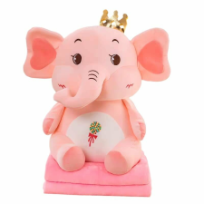 Plüss játék és párna takaróval, Pink Elephant plüssfigura