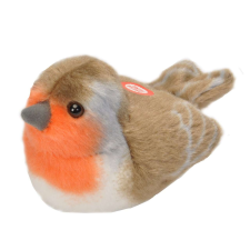 Plüss játék hanggal - Macaleandru, 15 cm, Narancs, Plus plüssfigura