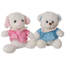  Plüss maci-kutya ruhában M20cm dekorációs kellék