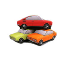 Plüss Skoda 110R citromsárga plüssfigura