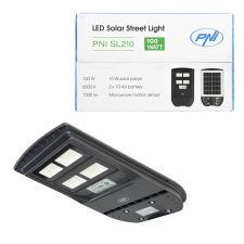PNI 100W-os napelemes fém LED lámpatest mozgásérzékelővel (PNI-SL210) kültéri világítás