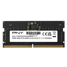 PNY 16GB / 4800 DDR5 SoDIMM CL40 Notebook RAM (MN16GSD54800-BLK) memória (ram)