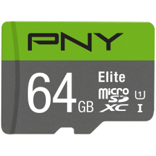 PNY 64GB microSDXC PNY Elite U1 + adapter (P-SDUX64U185GW-GE) memóriakártya