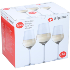  Pohár boros 37cl üveg 6db - ALPINA konyhai eszköz